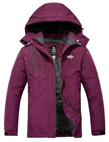 Image of Wantdo Women's Mountain Waterproof Ski Jacket Windproof Rain Jacket Winter Warm Hooded Coat