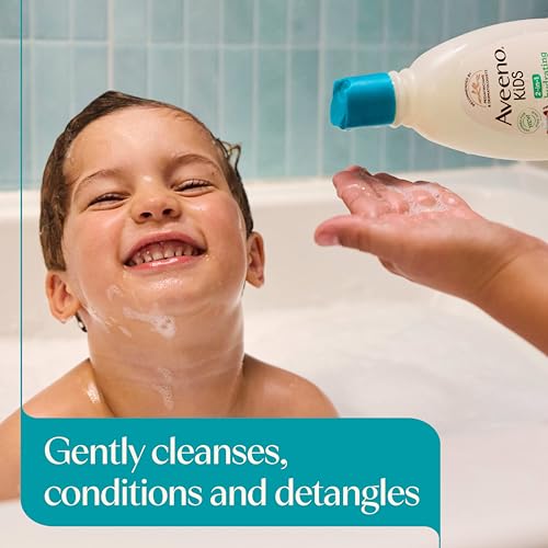 Image of Aveeno Kids Shampoo & Conditioner, Hypoallergenic, 12 fl. oz | Kids Shampoo & Conditioner with Oat Extract, Condition & Detangle Kids Hair, Sensitive Skin and Scalp, Hypoallergenic