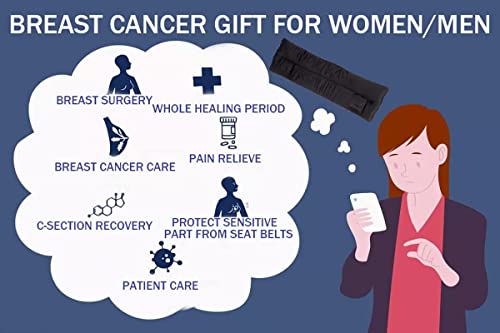 Wumimi Mastectomy Pillow Post Surgery Seat Belt Pillow Cushions Pads Protector For Breast Cancer Port Pacemaker Heart Surgery C-Section Recovery (Black) #TOP2