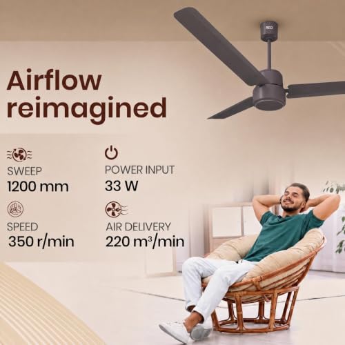 Havells REO BLDC 1200MM 5 Star Ceiling Fan Stone Grey - Image 4