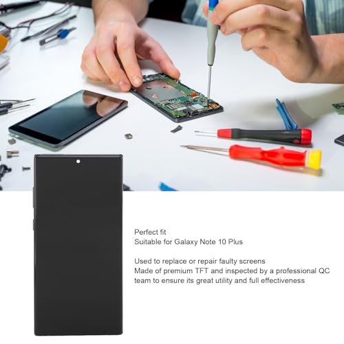 LCD Screen Replacement for Note 10 Plus, TFT LCD Display Phone, Note 10 Plus Screen Replacement Kit, Digitizer Assembly with Frame and Repair Tools