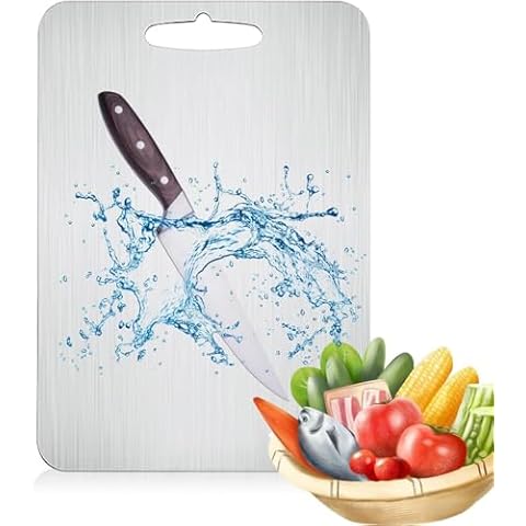 Yamato Cutting Titanium cutting board - stainless steel cutting board, kitchen countertop cutting board, cutting board for meat, fruits and vegetables (11.81 * 7.87 in) Cover