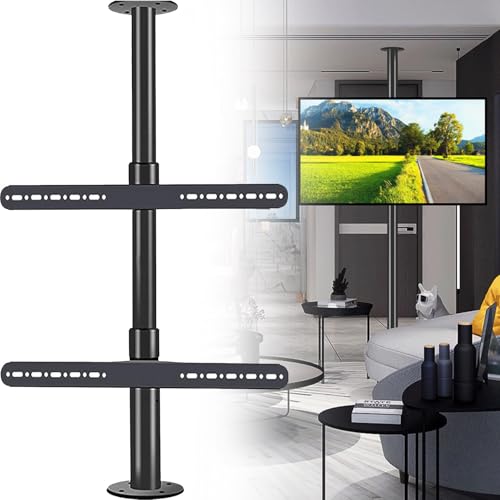 Soporte de Suelo y de Techo Ajustable de 360° para TV: Soporte Giratorio para Pantallas LED de 37 a 75 Pulgadas. Soporta hasta 50 kg. Ideal para tabiques y Muebles de TV.