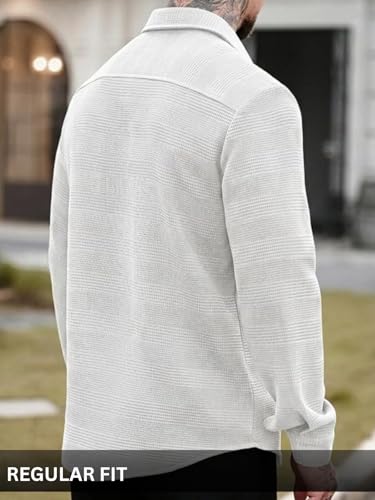 Image of GRECIILOOKS Casual Shirt for Men's | Full Sleeve Textured Shirts for Men | Regular Fit Wrinkle Free Premium Shirts for Man | Biker Streetwear Office Travel Dinner Style