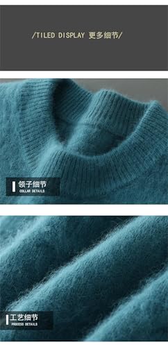 Men's Round Neck Sweater and Winter Thick Warm Cashmere Knit Jumper Long Sleeve Plaid Soft Sweater Men's Top2