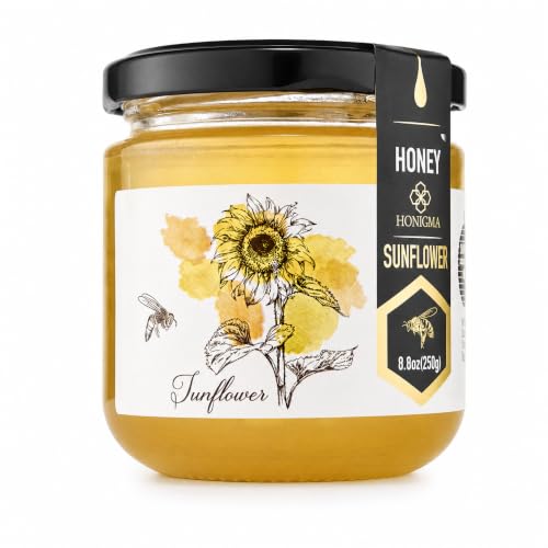HONIGMA® Raw Sunflowers Honey, 250g/8.8oz