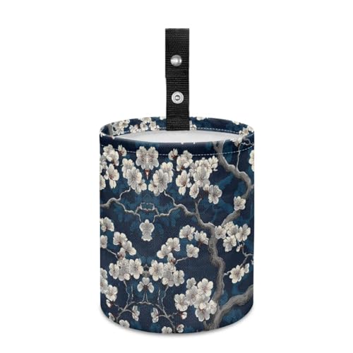 Image of Portable Floral Dustbin Bin Waste Basket Retro Floral Car Accessories Interior Collapsible Universal for Car SUV Trucks