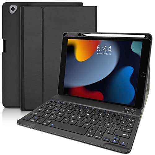 Funda con Teclado Español Ñ para iPad 10.2,YUEJIDZ Funda Teclado para iPad 9th 2021/8th 2020/7th...