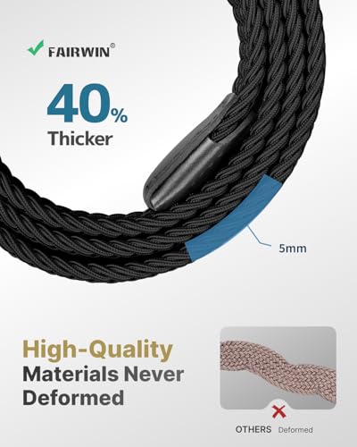 FAIRWIN Stretch Belts for Men 2 Pack Elastic Braided Golf 1.3" Woven Casual Men’s Belts No Hole for Jeans Pants4