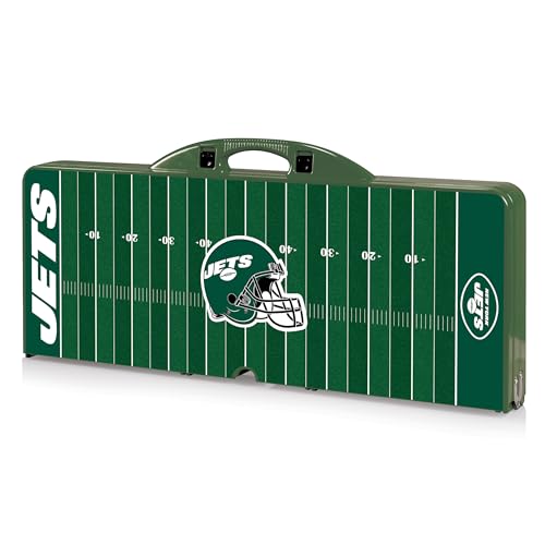 Image of PICNIC TIME NFL Picnic Table Portable Folding Table with Seats and Umbrella