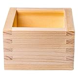 IWOWHERO Caja de Madera Cuadrada para Sake Estilo Japonés Recipiente Tradicional para Copa de Sake Cajita Vintage para Almacenamiento y Presentación con Aroma Natural y Diseño Auténtico