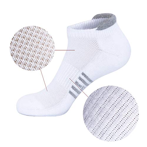 KONY Men's Cushioned Athletic Ankle Socks for Running Working(6 Pairs), Moisture Wicking Thick Cotton Low Cut Socks Size 9-123