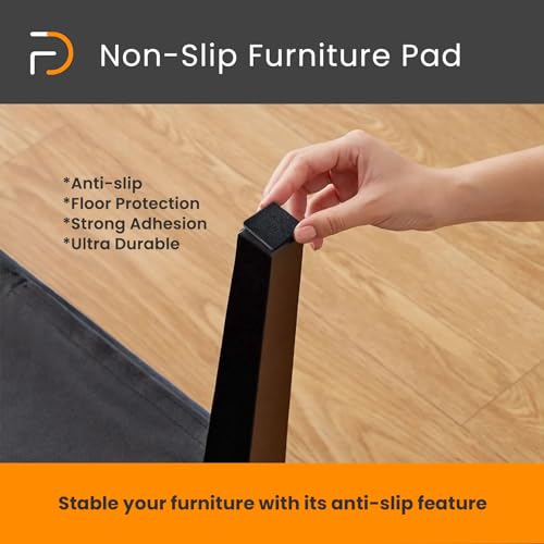 FURNDIY Sandalye ve Koltuk için Kaymaz Pedler 30mm x 21 Parça | Ahşap Zemin Koruma | Kendinden Yapışkanlı Kaymaz Eva Ped | Mobilya Ayakları için Kaymaz Pedler (Siyah, Kare)