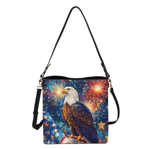 Image of HUGS IDEA Boho Bags for Women Leather Handbag Shoulder Bucket Crossbody Purse