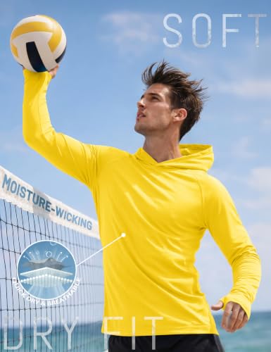Image of KEFITEVD Men's Sun Hoodie Long Sleeve Fishing UPF 50+ SPF Quick Dry Shirts