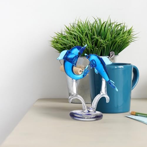 Fomiyes GG24G5J0317Y88K10PZX3XT Dolphin Crystal Dolphin Figurines Blue Dolphin Miniature Hand Blown Glass Sea Fish Figurine Animals Statue Collectible Decor Home Office Decoration Dolphin Figurines thumb #3