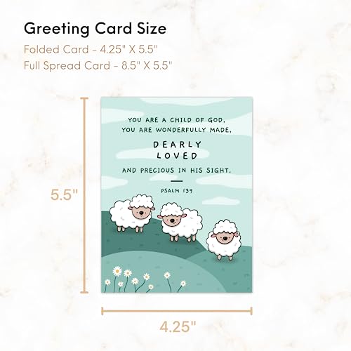 Religious Cards, Baptism Bible Quote Prayer, Christian First Communion, Christening Baby Shower, Confirmation, Wedding Greeting Card (You Are A Child Of God, You Are Wonderfully Made, Dearly Loved) #TOP6