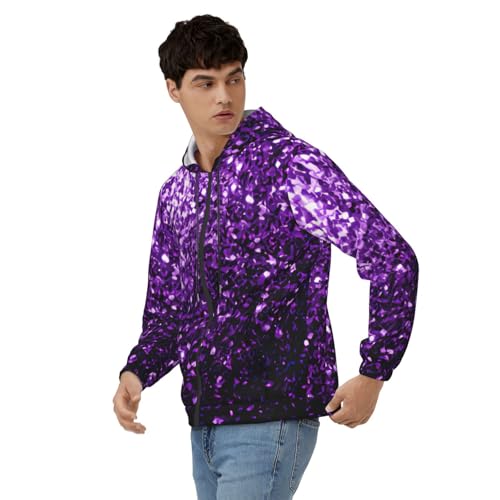Sweat à capuche violet homme : pull doux décontracté pour automne et hiver - 5