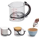 4-In-1 Adjustable Measuring Cup,Push Up Measuring Cups With Handle,Multi-Functional Measuring Cup With Scraper-Style Seal Base,No Waste Design For Cooking And Bakings (1pcs)