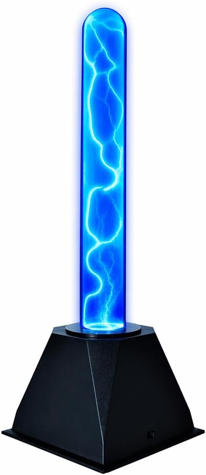 Luz de tubo de lámpara delgada de plasma de 12 pulgadas (azul), disco de plasma, bola de plasma, globo de plasma, decoración de clubes elegantes y regalos de educación científica, placa de iluminación con sensor de disco de plasma con música, respuesta de voz y tacto