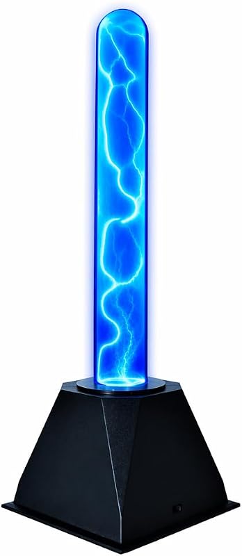 Luz de tubo de lámpara delgada de plasma de 12 pulgadas (azul), disco de plasma, bola de plasma, globo de plasma, decoración de clubes elegantes y regalos de educación científica, placa de iluminación con sensor de disco de plasma con música, respuesta de voz y tacto