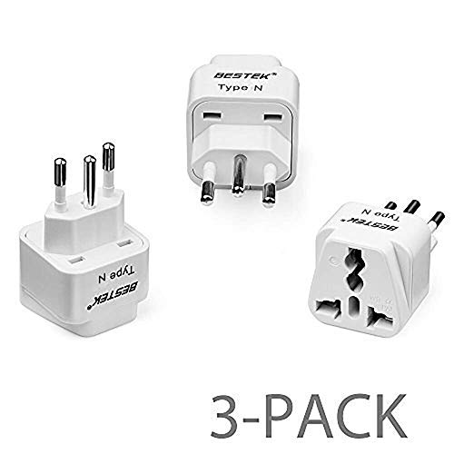 BESTEK Brazil, South Africa Travel Plug Adapter, Grounded Universal Type N Plug Adapter