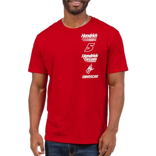 Junk Food NASCAR - Kyle Larson Driver Sponsors Stacked Logo - Unisex Adult Sports Fan T-Shirt for Men & Women