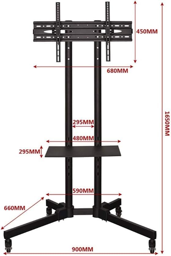 Soporte móvil para TV de 1651 x 900 mm con ruedas miniatura 4