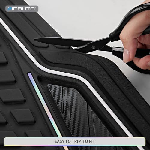 PIC AUTO Car Floor Mats, Black Aluminum-Molded with Full-Circle Iridescent Inlay Strip Car Mats, Universal-Fit Rubber Mats for Cars, Trucks & SUVs, All-Weather, Non-Slip, Easy-to-Clean Interior Mats by PIC AUTO - Used condition - Image 3