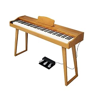 Clavier électrique de piano numérique 88 touches pleine taille avec touches lestées clavier portable support de piano Bluetooth MIDI for débutants adultes enfants inclus support, triple pédale (Color - Les Beatles, Paul McCartney, John Lennon, RIngo Starr, George Harrison