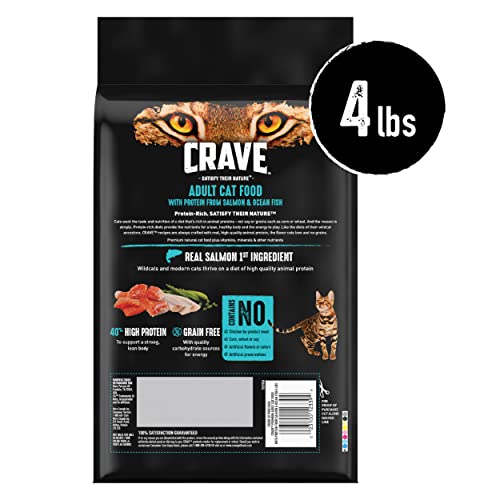 Crave Grain Free Adult High Protein Natural Dry Cat Food With Protein From Salmon & Ocean Fish 4 Lb #TOP1