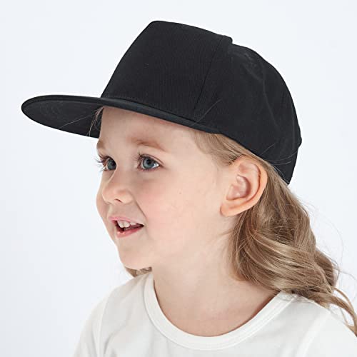 Peecabe Kids Baseball Hat Toddler Trucker Hats Boy Girl Sun Protection Flat Brim Hip Hop Baseball Caps 6M-8Y (6-24 Months, Black) #TOP1