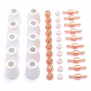 Generic 40Pcs Air Plasma Cutting Cutter Torch Consumables Kits Nozzles Tips Shield Cups For Pt-31 Lg-40 Ct-312