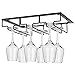 Produktbild DEFWAY Weinglashalter Gläserhalter Weinglas Rack - Eisen Stielgläser Halter Unter Schrank, 3 Schienen Weinglashalterung mit Schrauben für Bar Küche Zuhause, Schwarz