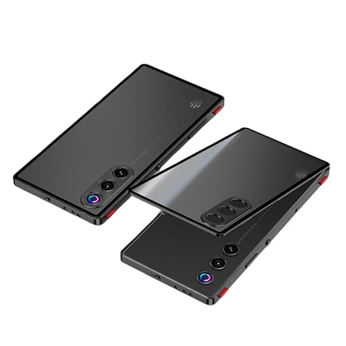 Red Magic 10 Air向け背面ケース メタルバンパー 軽量 薄 衝撃吸収 アルミフレームマット調半透明 カバー RM10A-WD-50506 (ブラック)