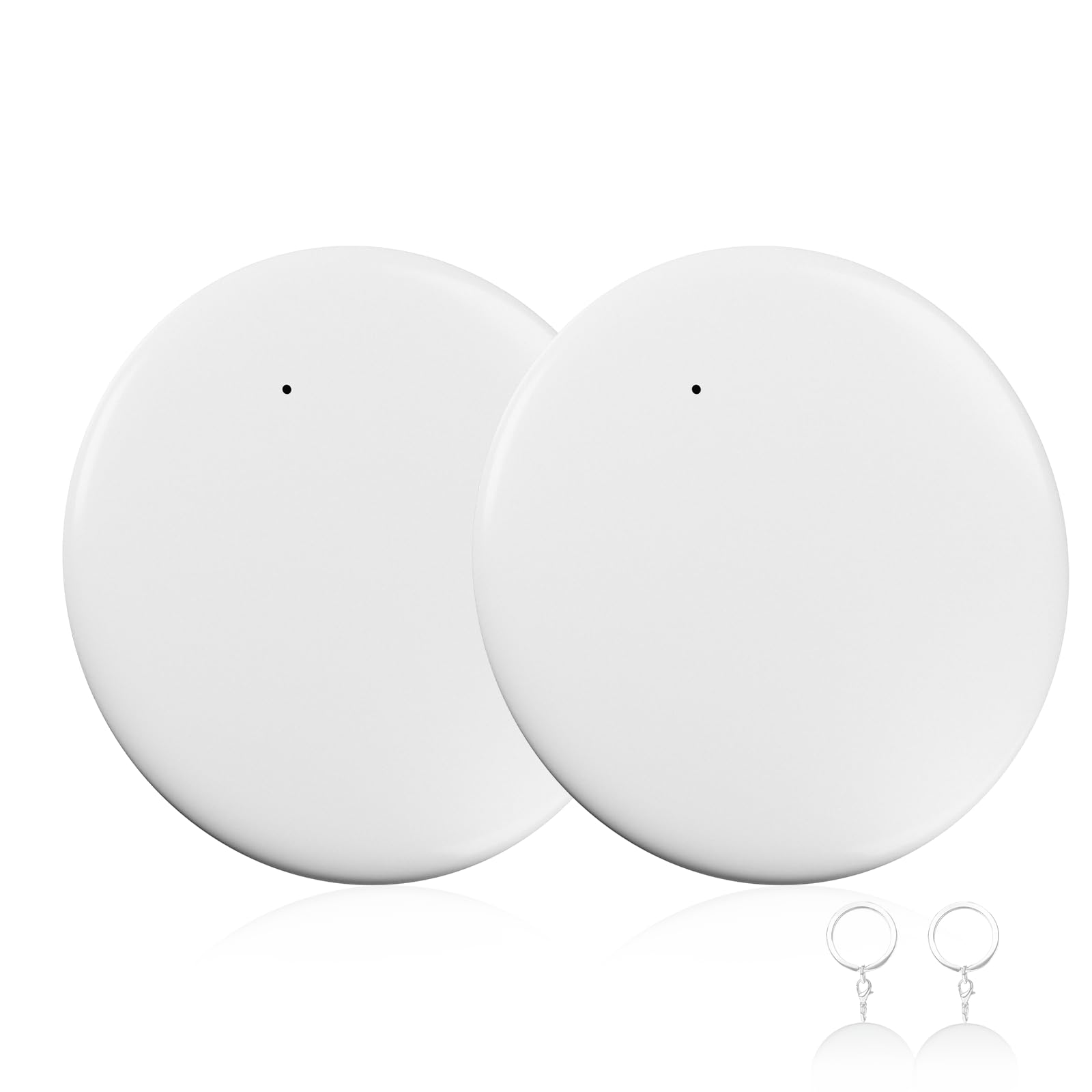 Kaipulerr Air Tags-2 Pack, with Find My app (iOS only), Bluetooth Tracker, Pet Tracker, Item Locator for Car Keys, Bags, Wallets, Pets, Bike etc. Replaceable Battery (2 Packs)