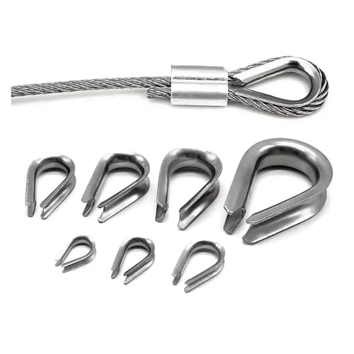 Serre-câble M12 en acier inoxydable 304 argenté avec cosse coeur de finition miroir