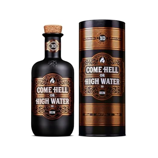 Come Hell or High Water XO Rum mit Geschenkbox – 15 Jahre Alter Premium Dark Rum Geschenkset – 70 cl, 40% Vol. – Pur oder „On the Rocks“ genießen – Premium-Alkohol für anspruchsvolle Genießer