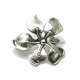 Sterling Silber Brosche Blume massiv 925 Kaiserin