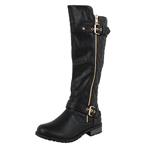 Forever Link Mango-21 Lady Boot (6, Black)