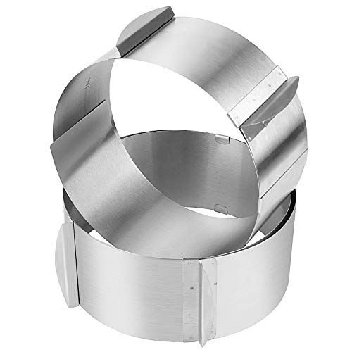 Zeonhei 2 Pcs 6 To 12 Inch Adjustable Stainless Steel Cake Mold Ring Set, Round Cake Mould Cake Mousse Ring Circle Mold Diy Pastry Cooking Supplies For Baking #TOP2