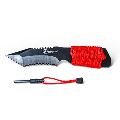Uncharted Supply Prospector Knife – 3.5” Long Emergency Survival Kit Necessity with Protective Case and Ferro Rod – Perfect for Hunting, Camping, Fishing, EDC