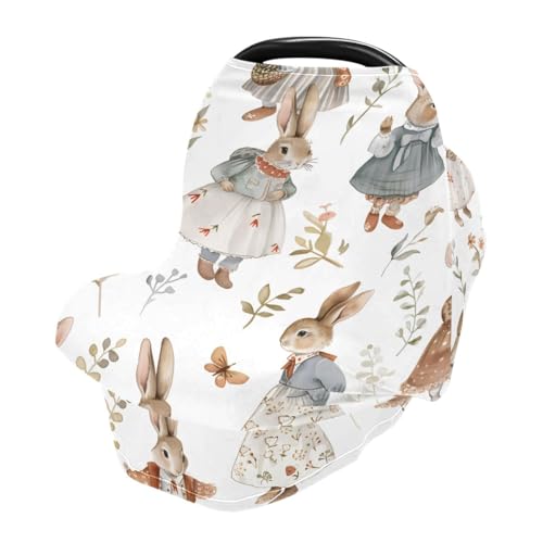 Baby Car Seat Canopy Covers Nursing Cover Stretchy Boys Girls Rabbit Anthropomorphic Carrier Cover Breastfeeding Cover Breathable