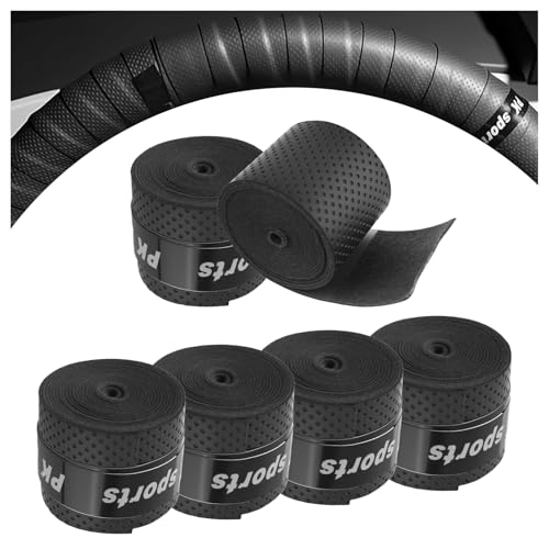 SPGICRM 6PCS 3.4Ft Soft Leather Steering Wheel Wrap Tape,Comfort Grip Non-Slip Steering Wheel Tape Used to Reduce Hand Fatigue,Protective Car Wheels Cover for Car,SUV,Motorcycle
