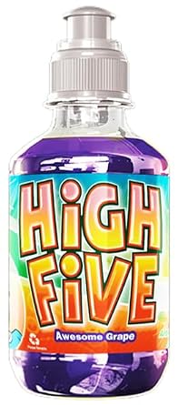 High Five Juice Drink Grape - 10.1 oz Bottles, Naturally Sweetened with Vitamin C, Low-Calorie Fruit Juice Beverages with Spill Proof Sports Cap 10.1 Ounce (Pack of 24)