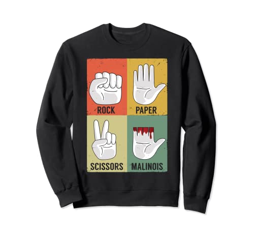 Retro Pet Dog Lover Perro Pastor Rock Papel Belga Malinois Sudadera