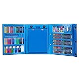H & B 208-Piece Art Supplies Kit for Painting & Drawing, Portable Box, Oil Pastels, Crayons, Colored Pencils, Markers