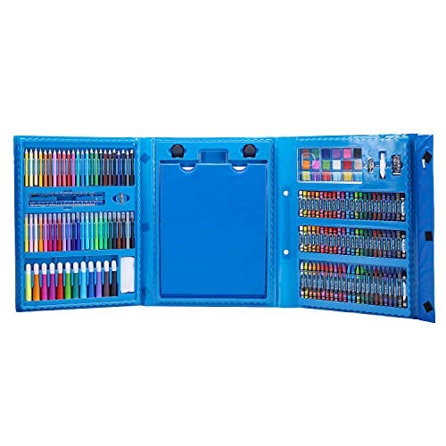 H & B 208-Piece Art Supplies Kit for Painting & Drawing, Portable Box, Oil Pastels, Crayons, Colored Pencils, Markers