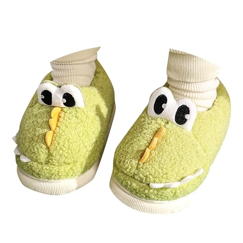 Kids Toddler Cartoon Slippers Boys Girls Dinosaur House Shoes Non Slip Warm Soft Winter Fuzzy Full Wrapped Slipper2