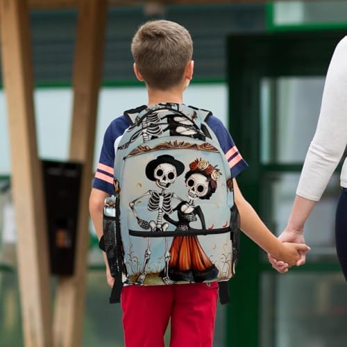 Sac d'école Skull Lover avec trousse de grande capacité pour collège